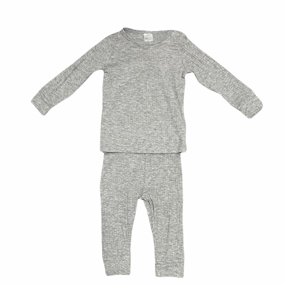 H&M baby grey ribbed matching set size 9 months